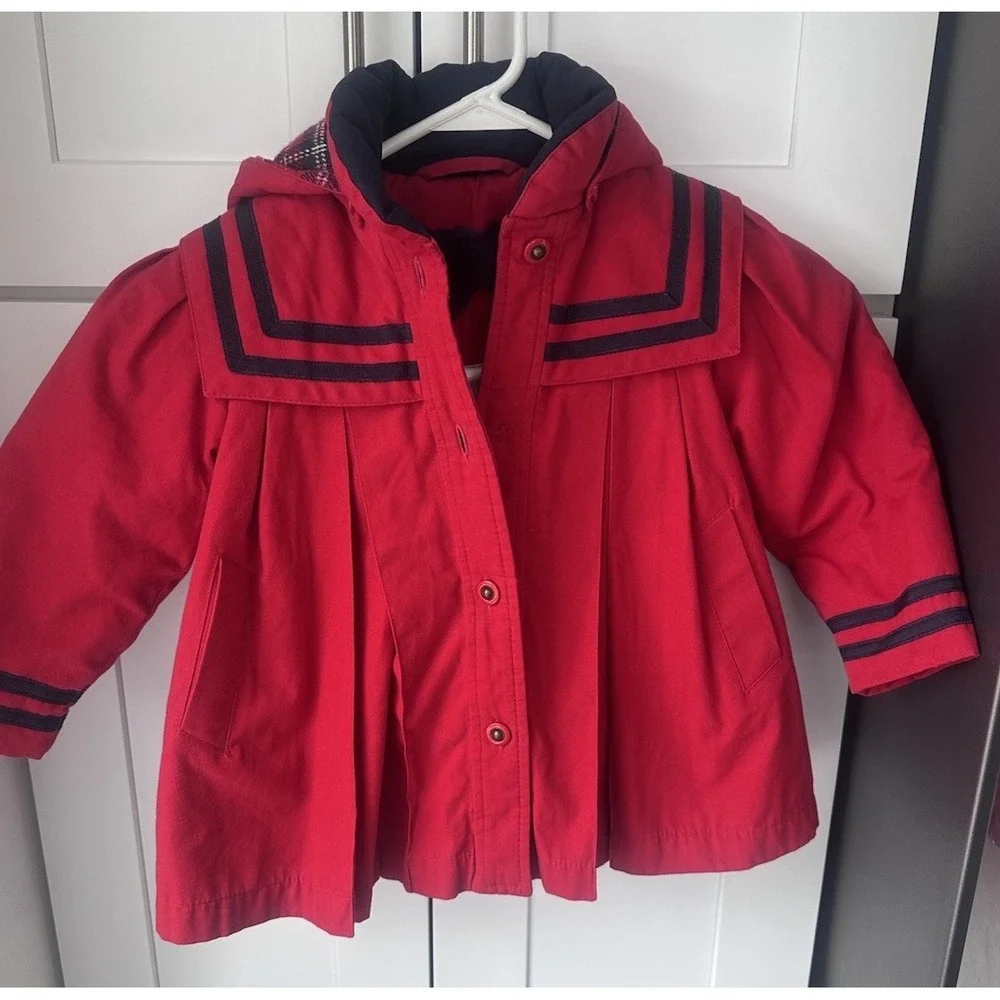 Vintage london‎ fog sailor red winter coat Dress 18M